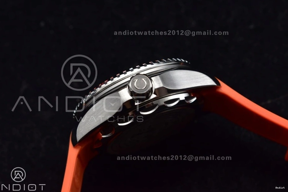 Bezel 6000M Seamaster 1:1 Strap Best Deep Rubber Gray Ultra Ceramic Black A2824 on Orange Edition Dial SS TF 1228